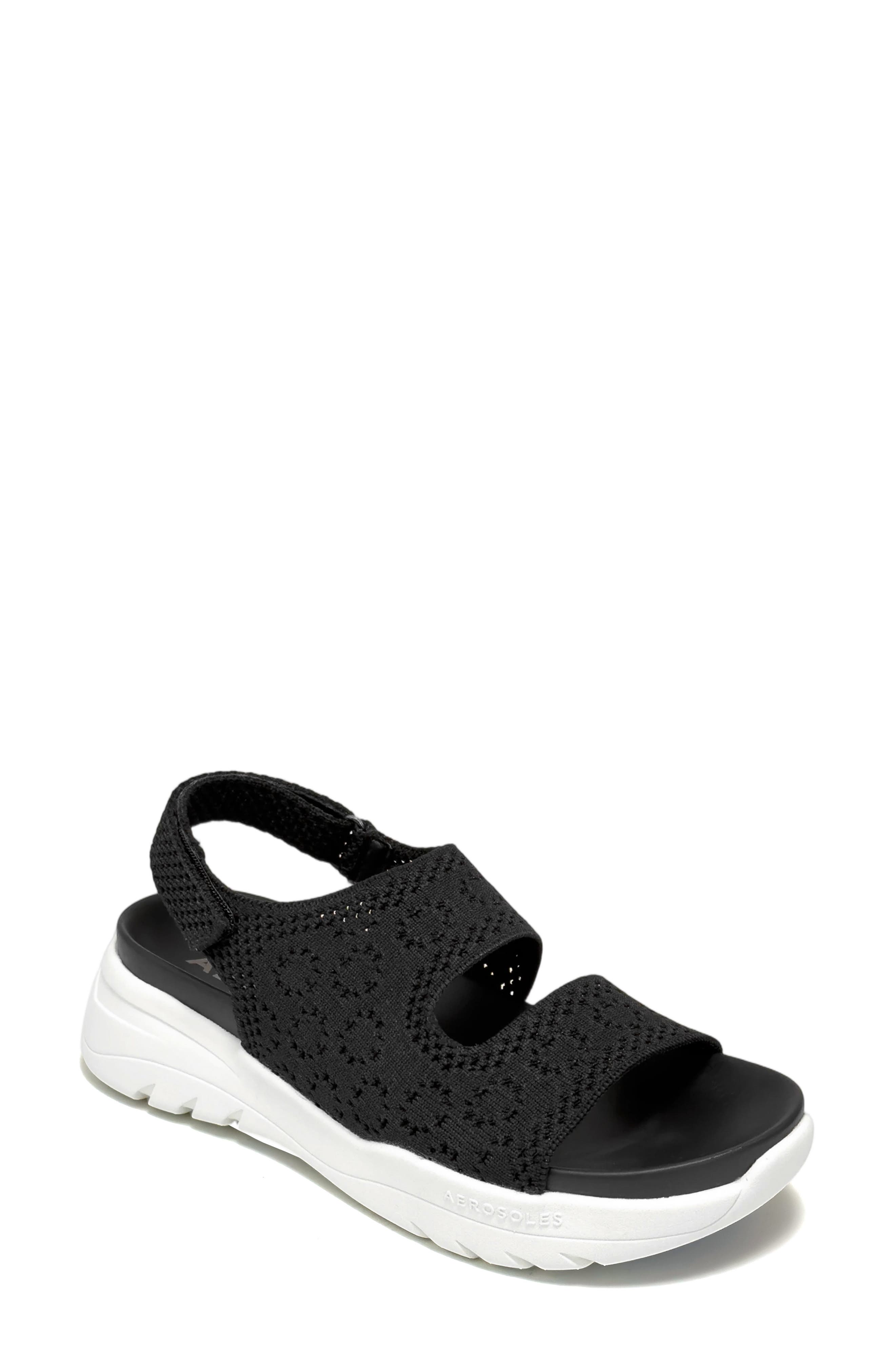 Aerosoles Helsea Mesh Slingback Sandal, Main, color, Black Lace Knit