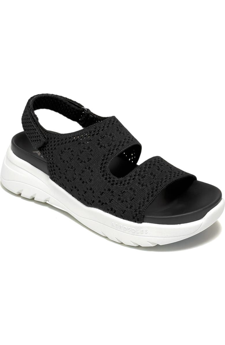 Aerosoles Helsea Mesh Slingback Sandal, Main, color, Black Lace Knit