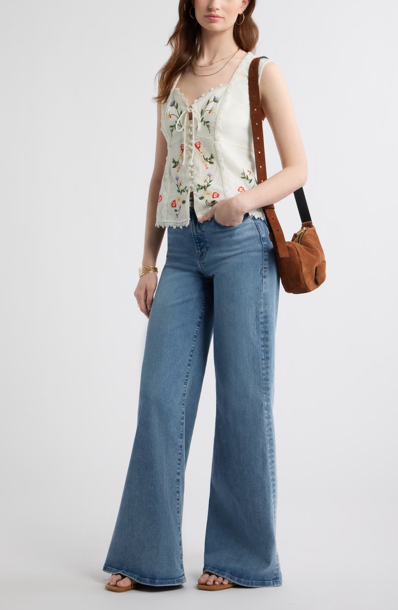 Treasure & Bond Embroidered Sleeveless Top, Alternate, color, Ivory Multi