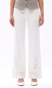 Bayeas Embroidered Mid Rise Straight Leg Jeans