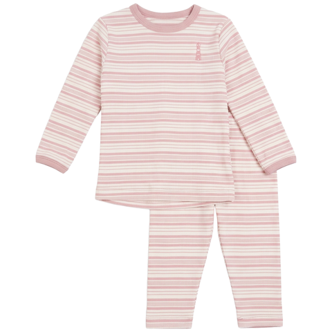 Girls Pink Striped Two-Piece Set