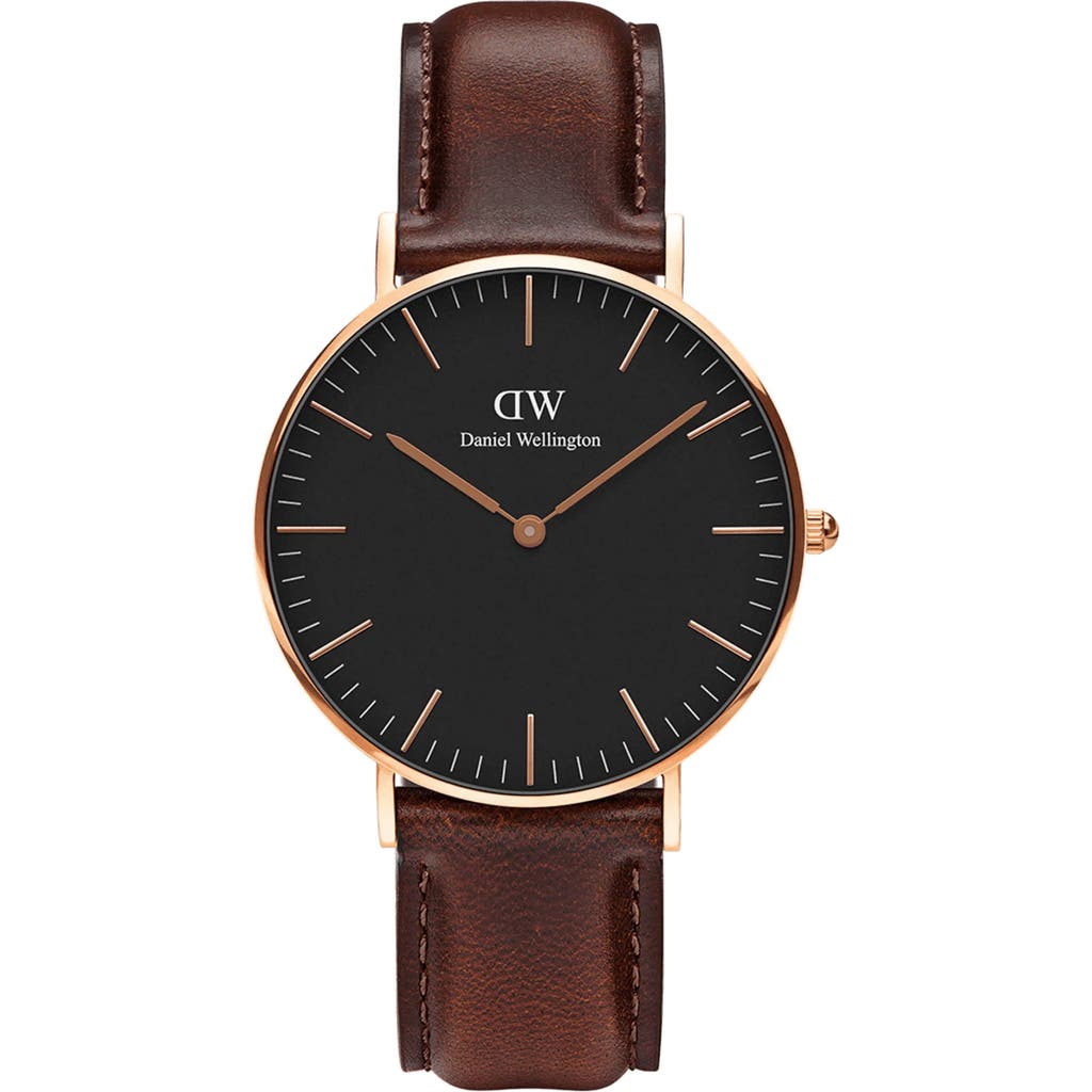 Daniel Wellington Classic Bristol Leather Strap Watch, 40mm in Rose Gold  product