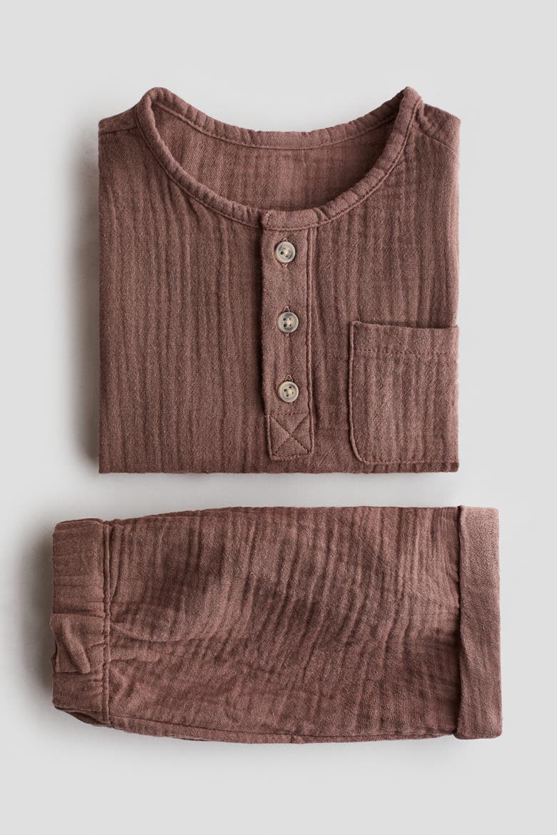 2-piece Top And Shorts Set, Alternate, color, Brown