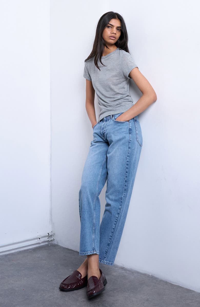 Topshop Orson Straight Leg Jeans, Alternate, color, Light Blue