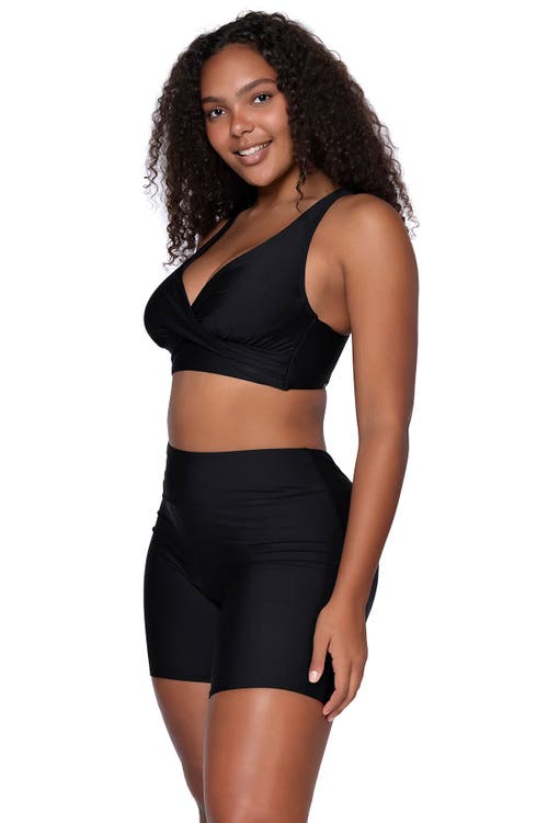 Sunsets Escape Bayside Bike Short Swim Bottoms in Black  product