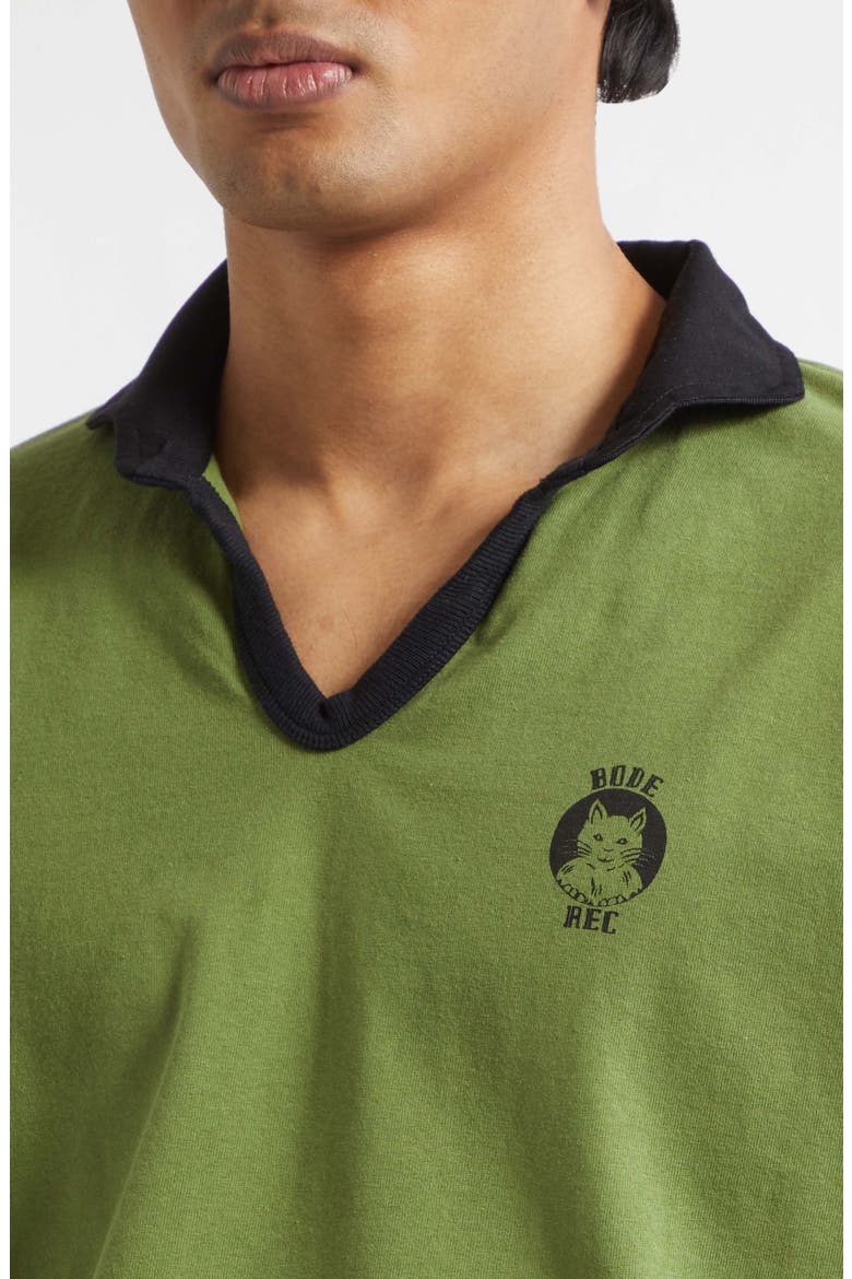 Cat Patch Cotton Polo, Alternate, color, GREEN