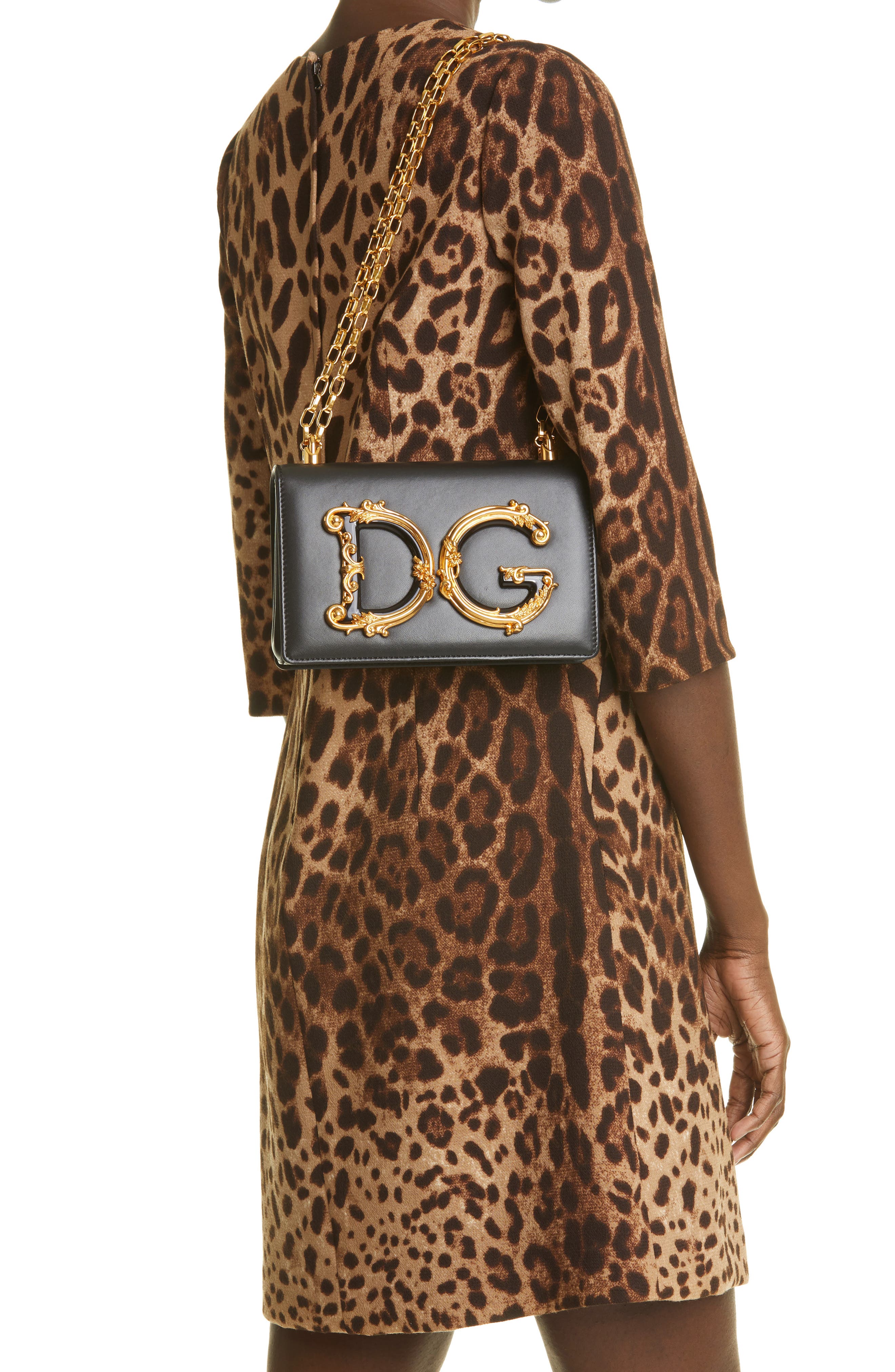 Dolce&Gabbana Logo Leather Crossbody Bag, Alternate, color, 