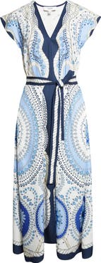 Reiss Scarf Print Midi Dress