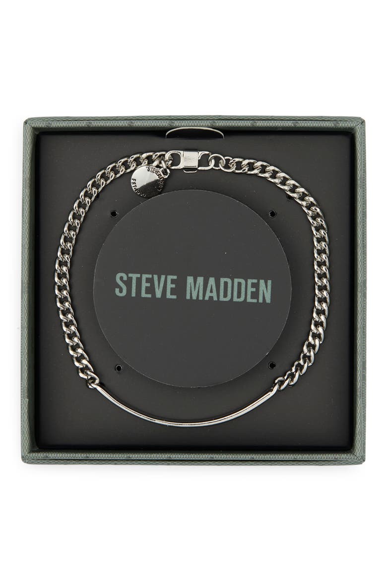 Small Skinny Bar Chain Link Bracelet, Main, color, SHINY RHODIUM