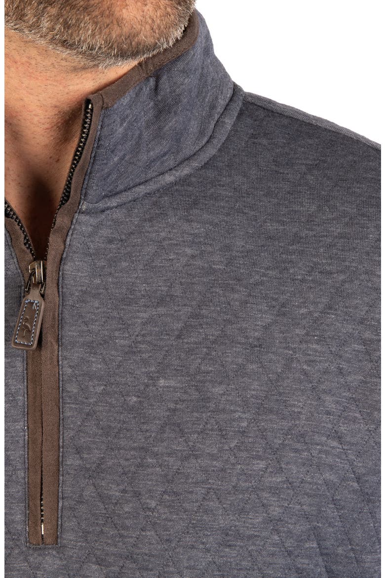 Quilted Quarter Zip Pullover, Alternate, color, DENIM