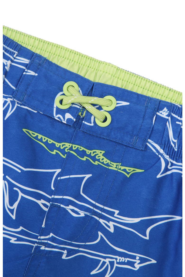 Kid's Swim Trunks with Mesh Lining and UPF 50+, Alternate, color, Shark printed