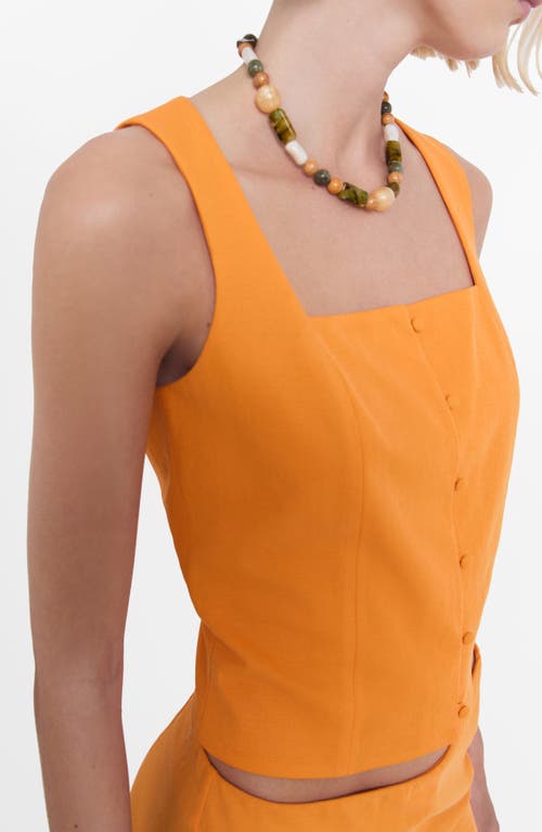 Mango Square Neck Vest In Yellow