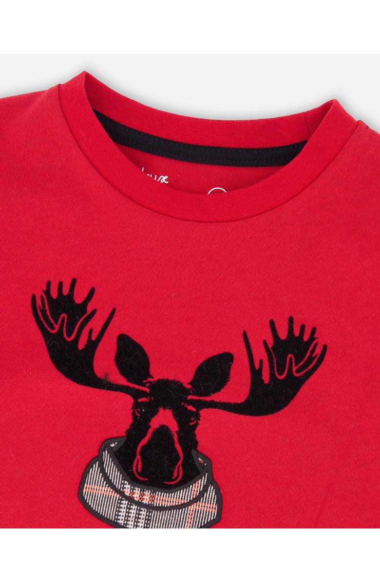 Deux par Deux Jersey T-Shirt with Moose, Alternate, color, Cherry Red