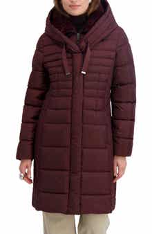 Tahari Casey Hooded Bib Puffer Coat