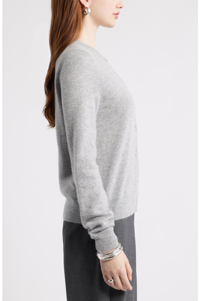 Cashmere Button-up Cardigan, Alternate, color, GREY SILK HEATHER