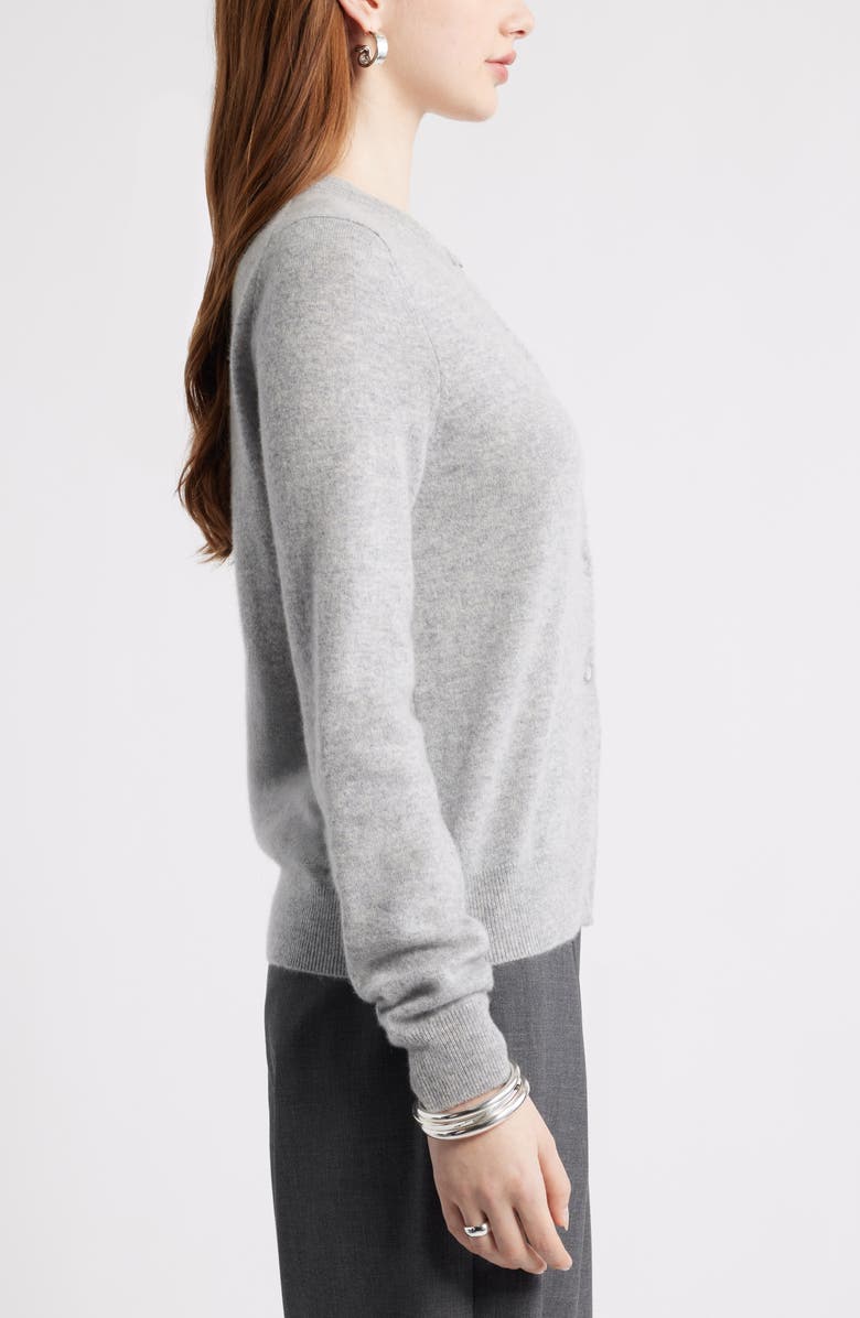 Nordstrom Cashmere Button-up Cardigan, Alternate, color, Grey Silk Heather