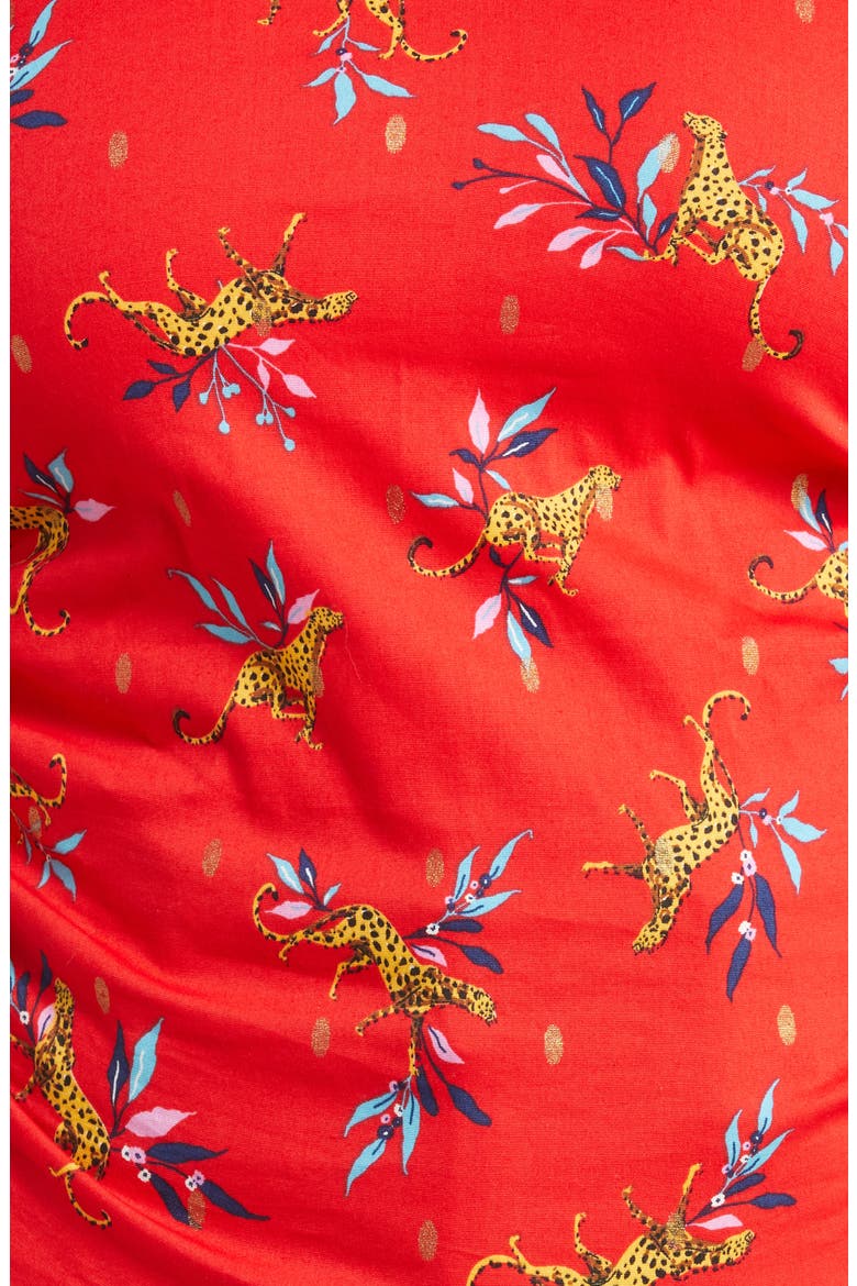 Elsa Floral Print Stretch Organic Cotton Top, Alternate, color, LUCKY CHEETAH POPPY RED