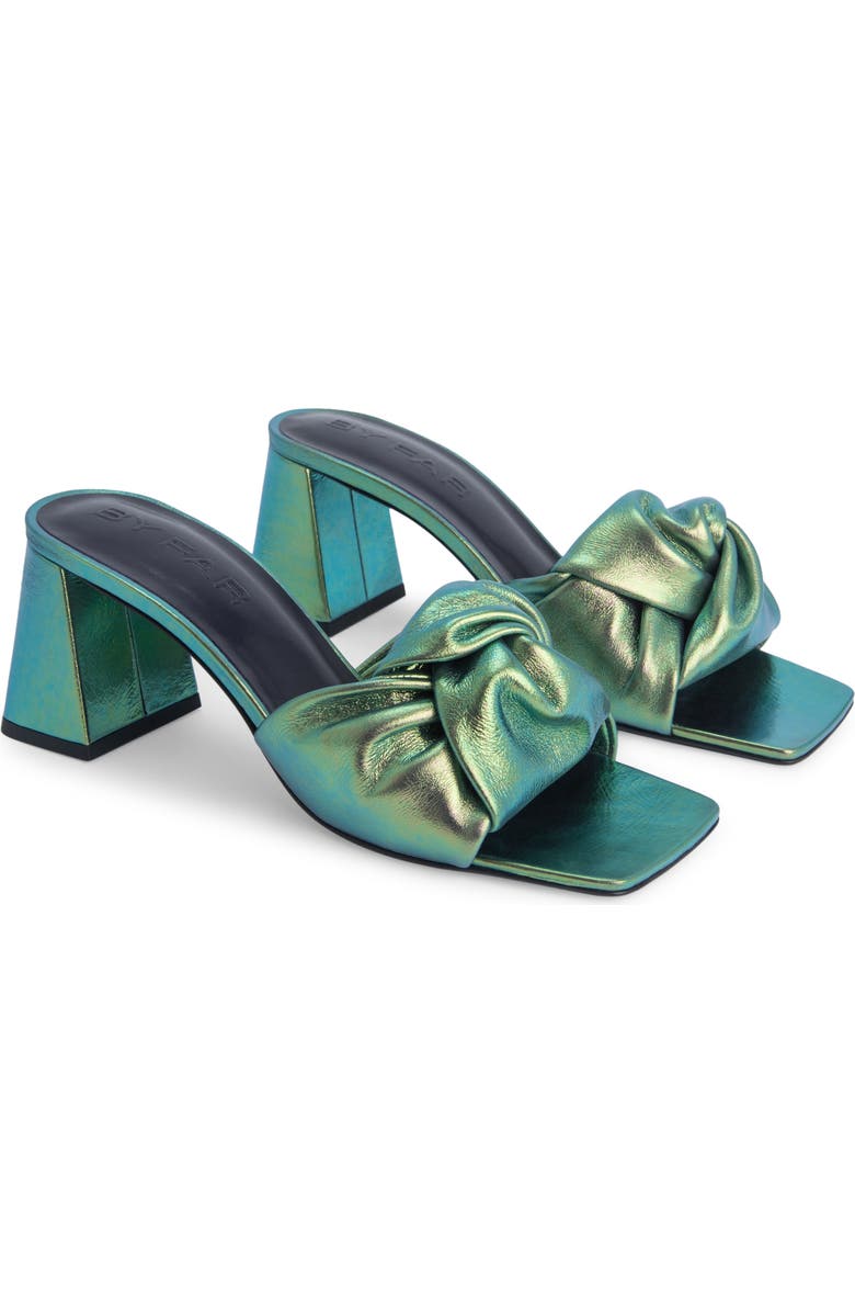 By Far Lamar Twist Metallic Slide Sandal, Main, color,