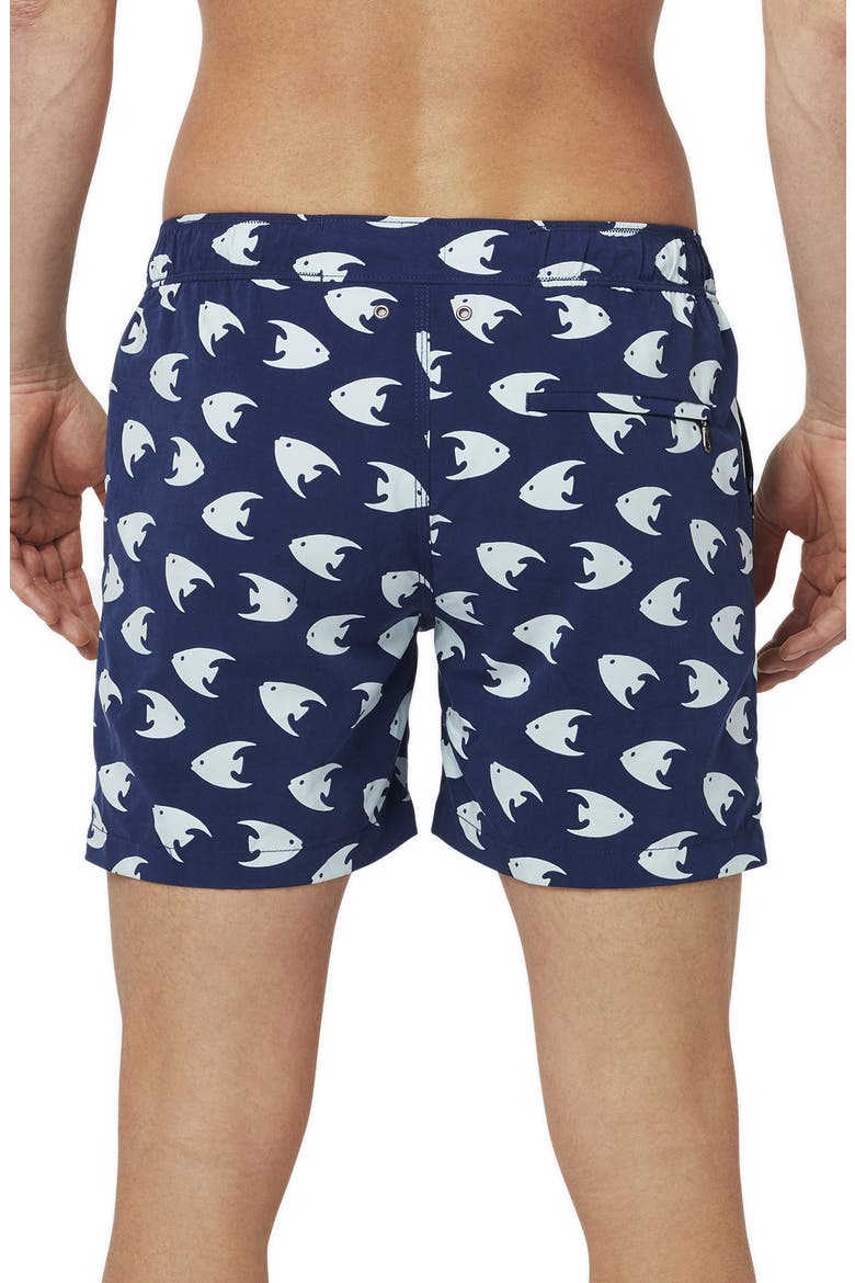 Angelfish Snap Swim Trunks, Alternate, color, DEEP BLUE