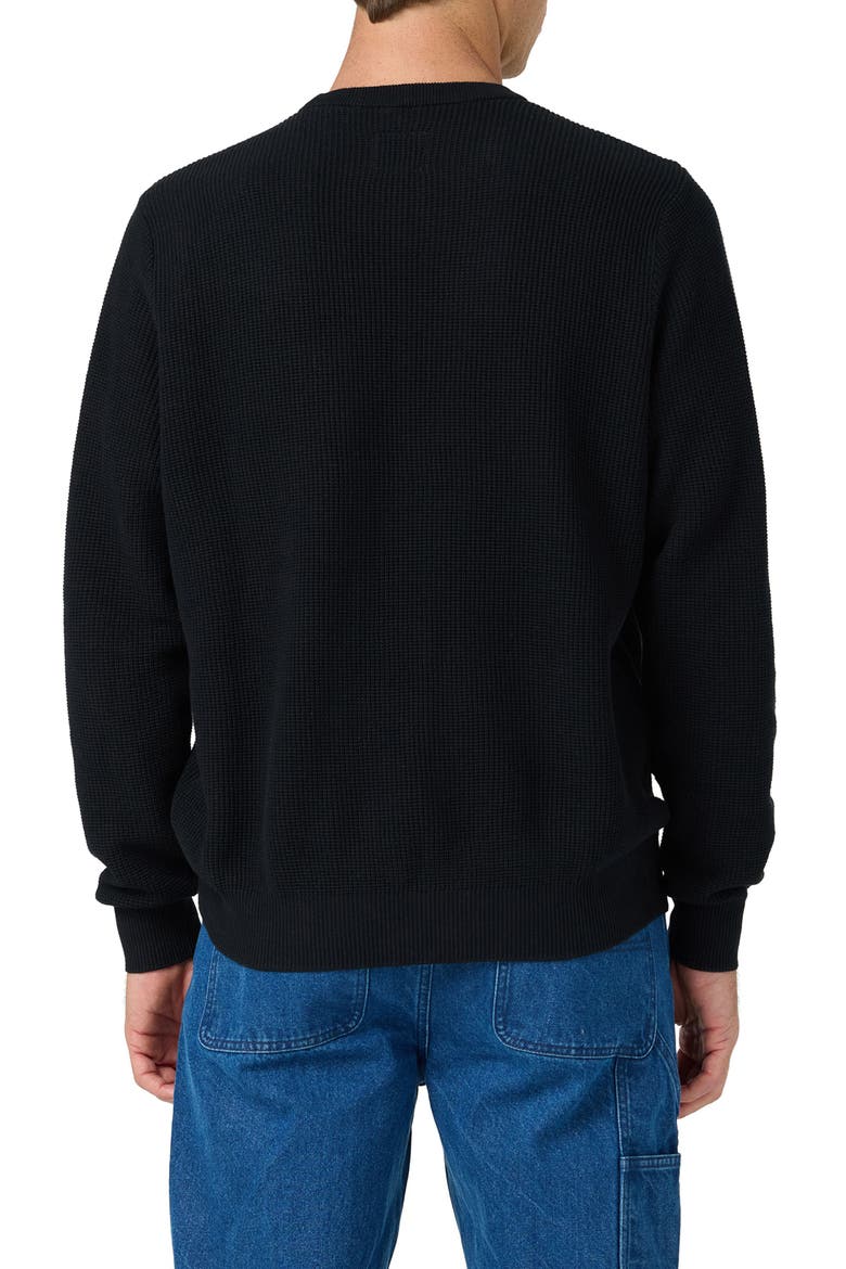 OG Roscoe Waffle Sweater, Alternate, color, BLACK