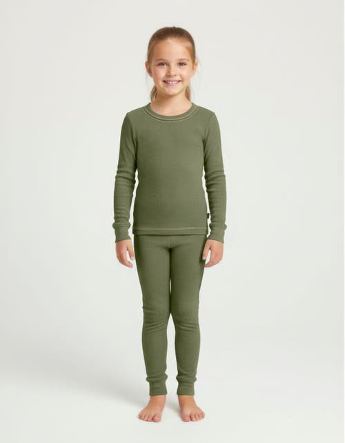 City Threads Babies' Girls Soft & Cozy Thermal Long Johns 2-piece Set In Green