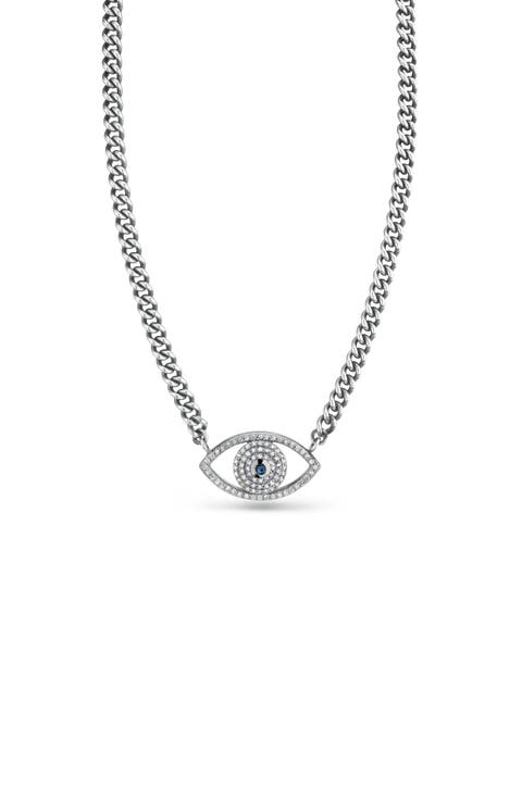 Evil Eye Curb Chain Necklace