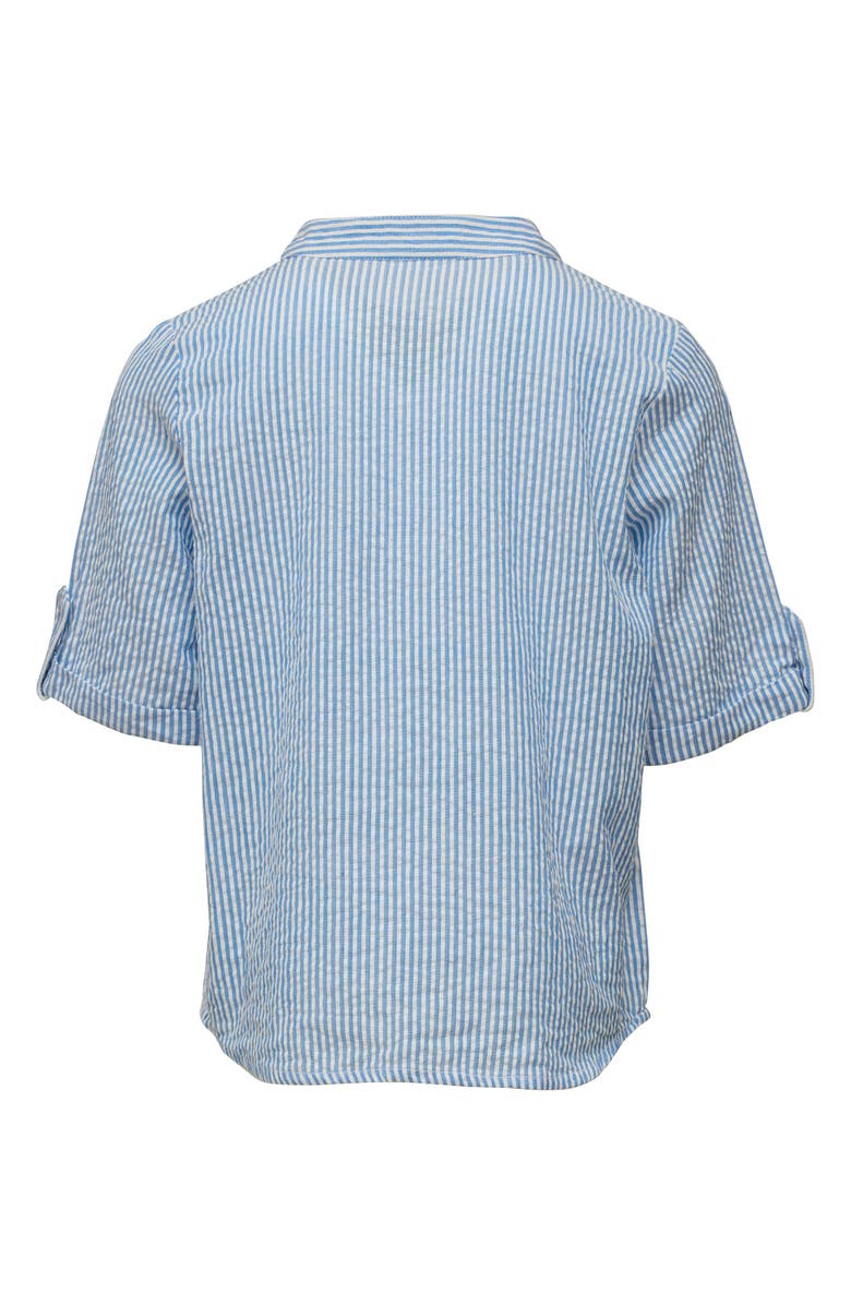 Snapper Rock Kids' Frankie Stripe Cotton Seersucker Henley Top, Alternate, color, Blue