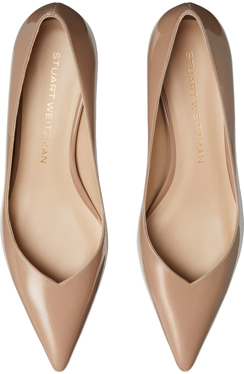 Stuart Weitzman Eva Kitten Heel Pointed Toe Pump, Alternate, color, Fawn