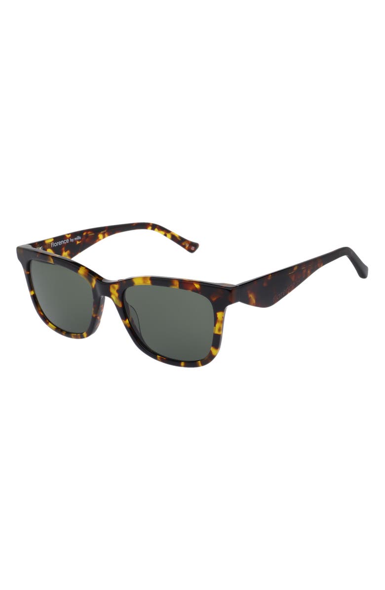 Florence by Mills 51mm Square Sunglasses, Alternate, color, Tortoise
