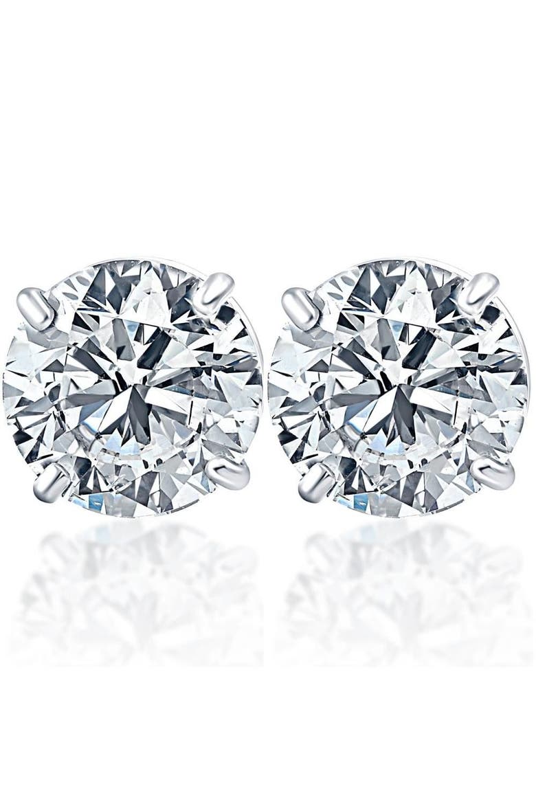 Certified 1.10Ct TW 14K Gold Diamond Stud Earrings, Main, color, 14k White Gold