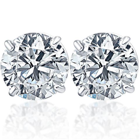 Certified 1.10Ct TW 14K Gold Diamond Stud Earrings