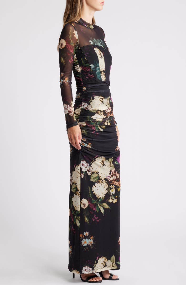 Black Halo Lexinton Long Sleeve Gown, Alternate, color, 