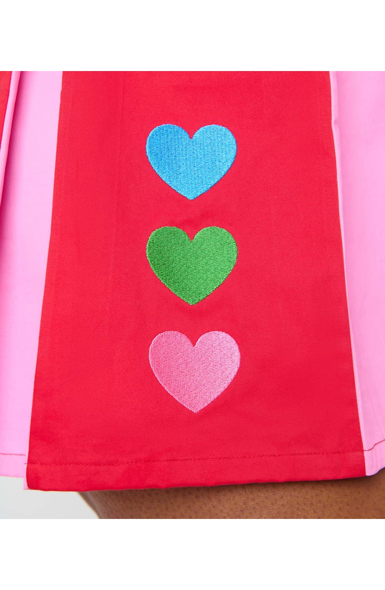 Smak Parlour Plus Size 1960s Pleated Mini Skirt, Alternate, color, Red & Pink Heart Print