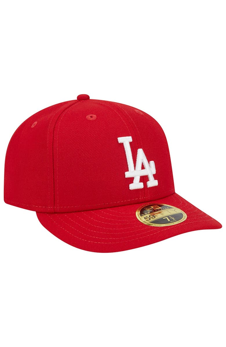 New Era Men's New Era Scarlet Los Angeles Dodgers Low Profile 59FIFTY Fitted Hat, Alternate, color,
