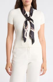Steve Madden Status Print Satin Square Scarf