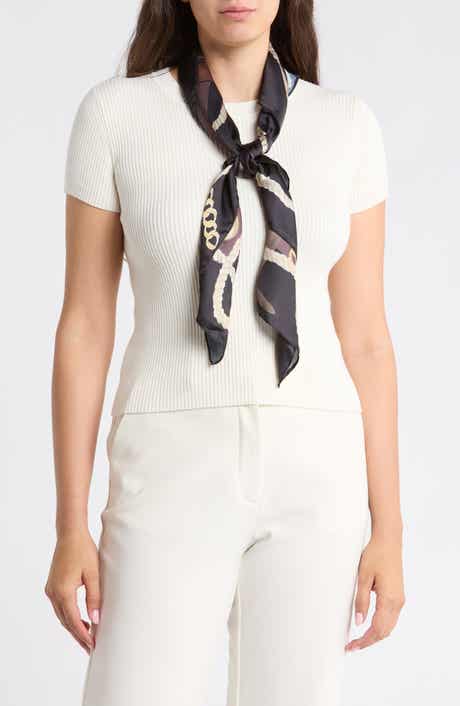 Status Print Satin Square Scarf