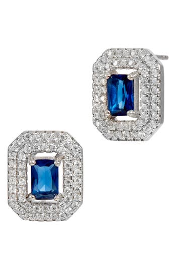 Savvy Cie Jewels Halo Stud Earrings In Metallic