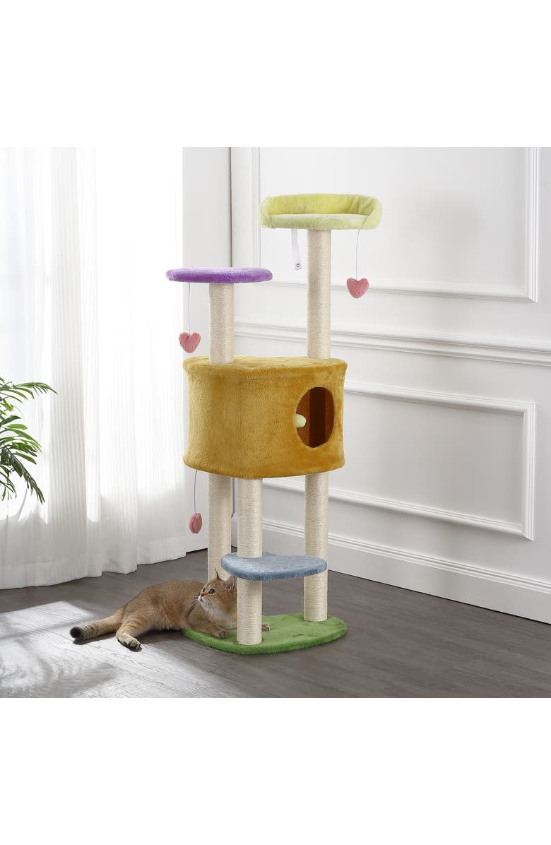 The Licker Store Aisling 4-Tier Modern Sisal Heart Cat Tree with Scratching Posts, Alternate, color, 