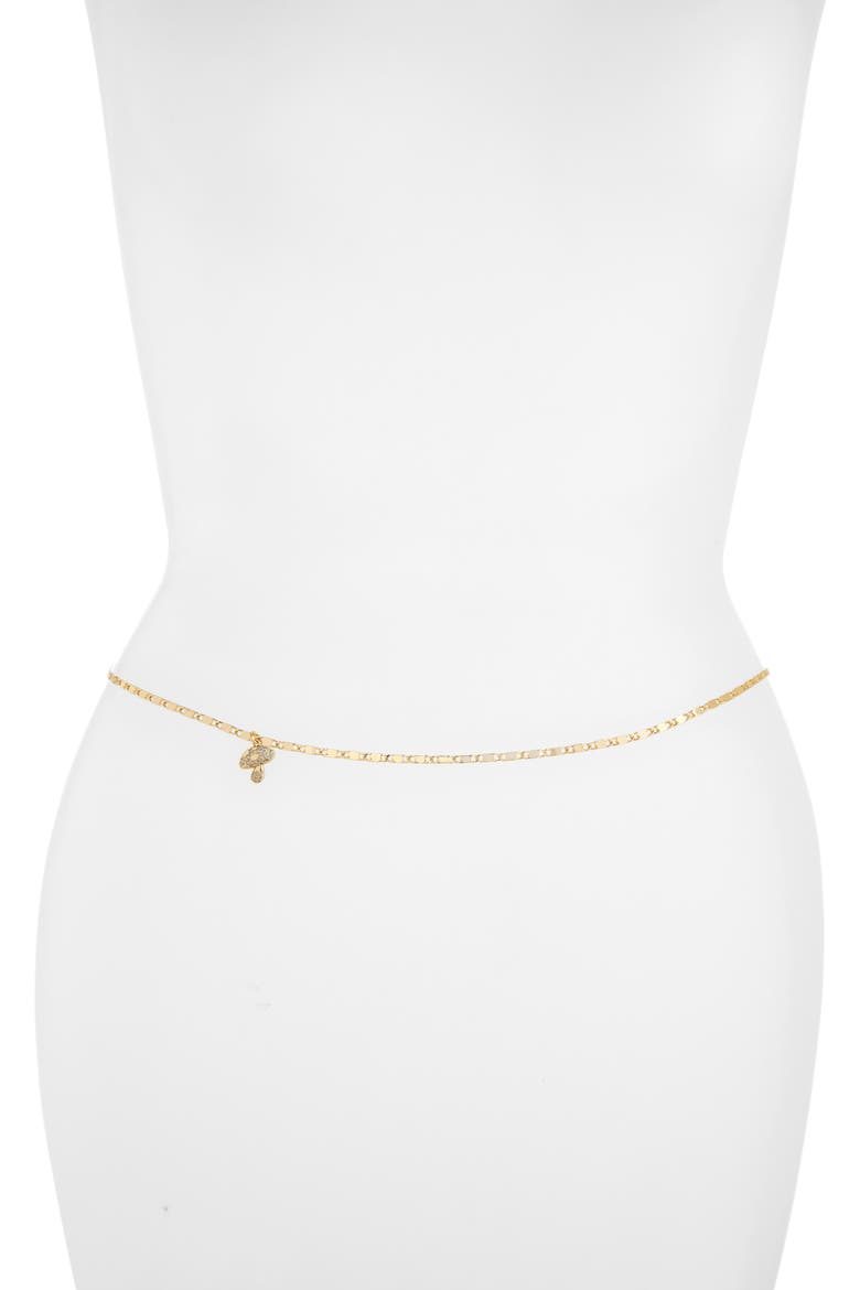 Mushroom Charm Belly Chain, Main, color, GOLD