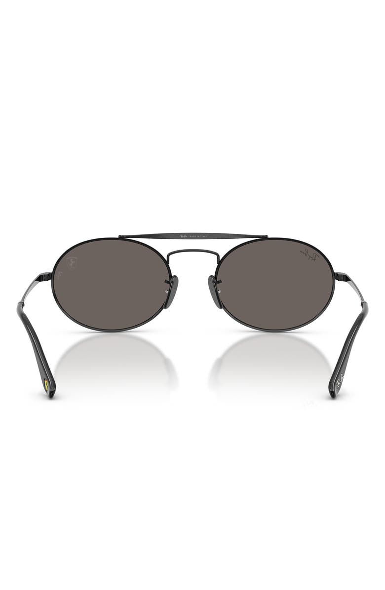 Ray-Ban 54mm Ferrari Oval Sunglasses, Alternate, color, Black / Dark Grey
