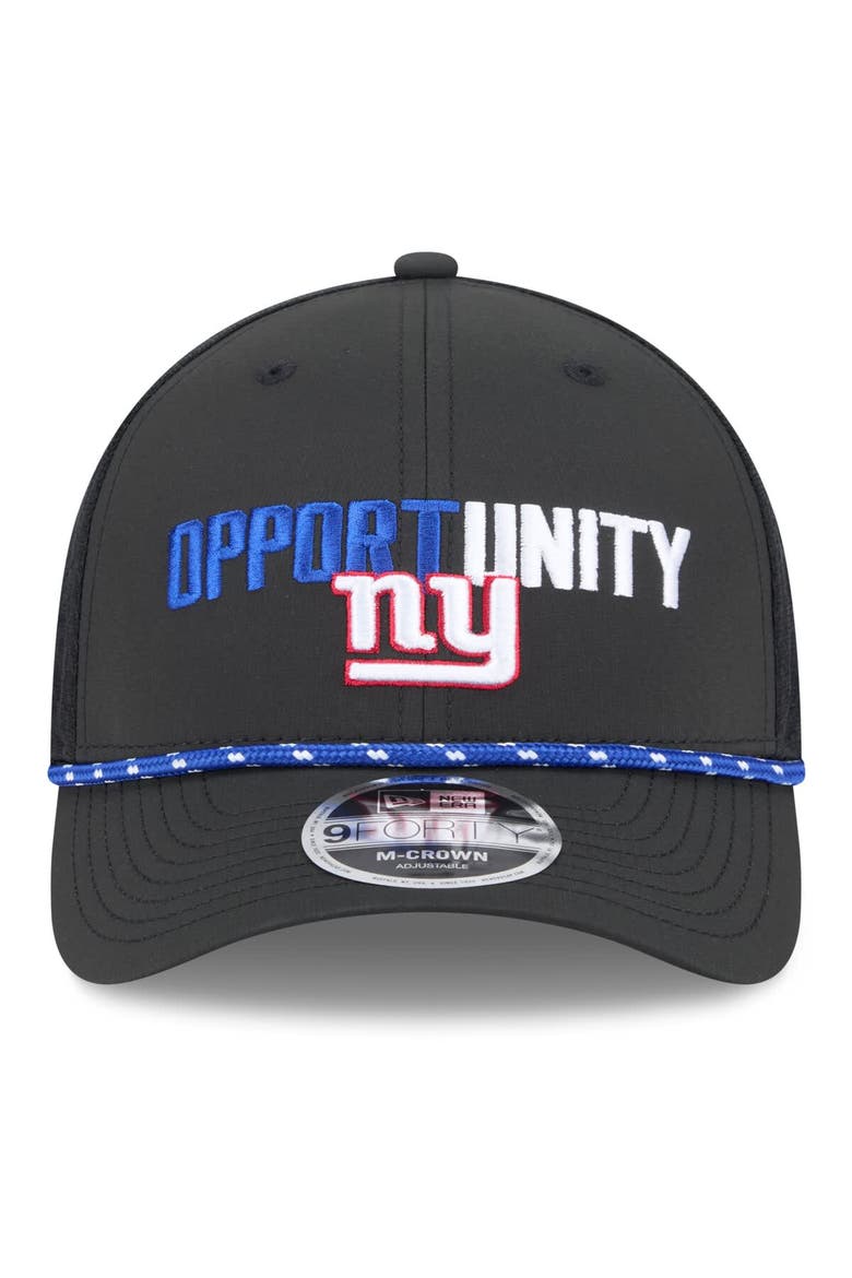 Men's New Era Black New York Giants 2025 Inspire Change 9FORTY M-Crown Adjustable Hat, Alternate, color, Black