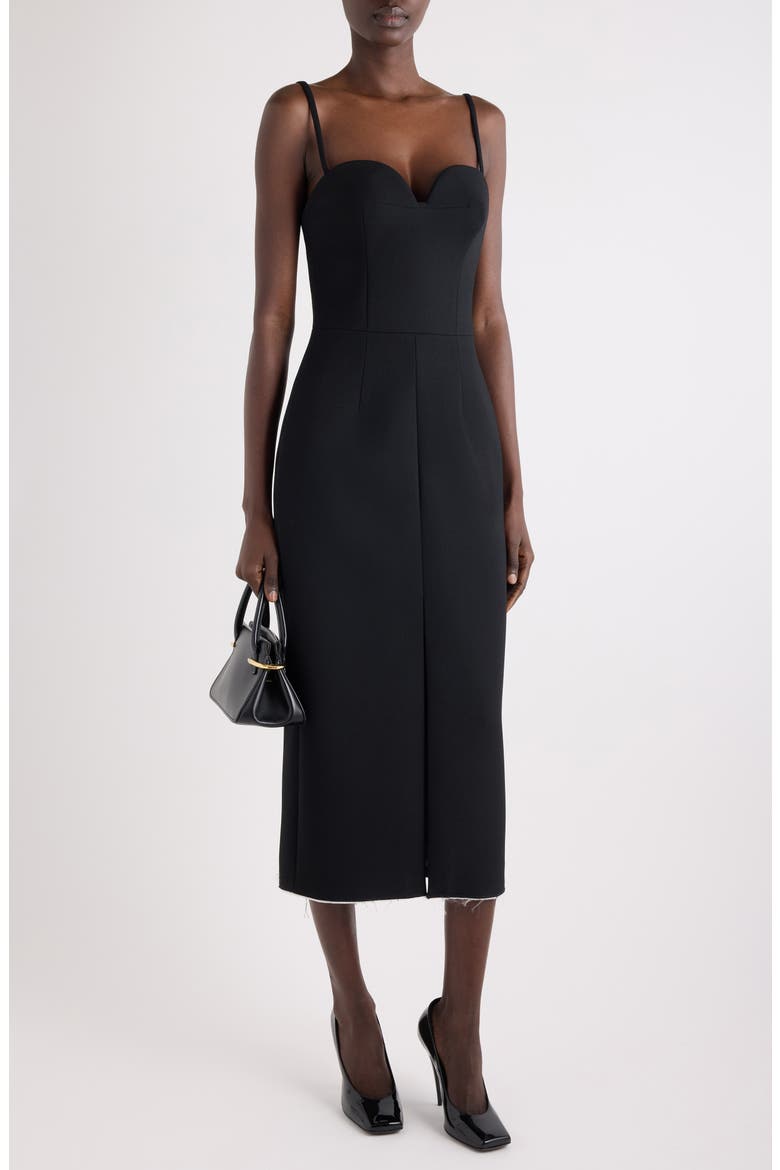 givenchy dress black Structured evening dress in wool