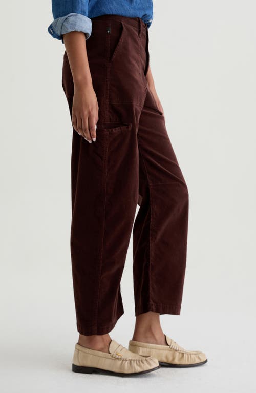 Ag Stella Low Slung Corduroy Palazzo Pants In Burgundy