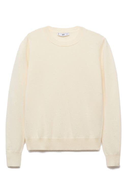 Mango Crewneck Cashmere Sweater In White