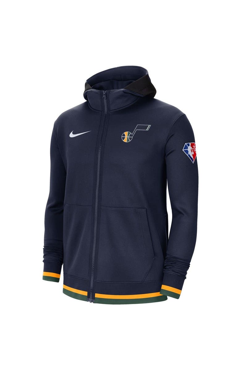 Nike Men's Nike Navy Utah Jazz 75th Anniversary Performance Showtime Full-Zip Hoodie Jacket, Alternate, color,