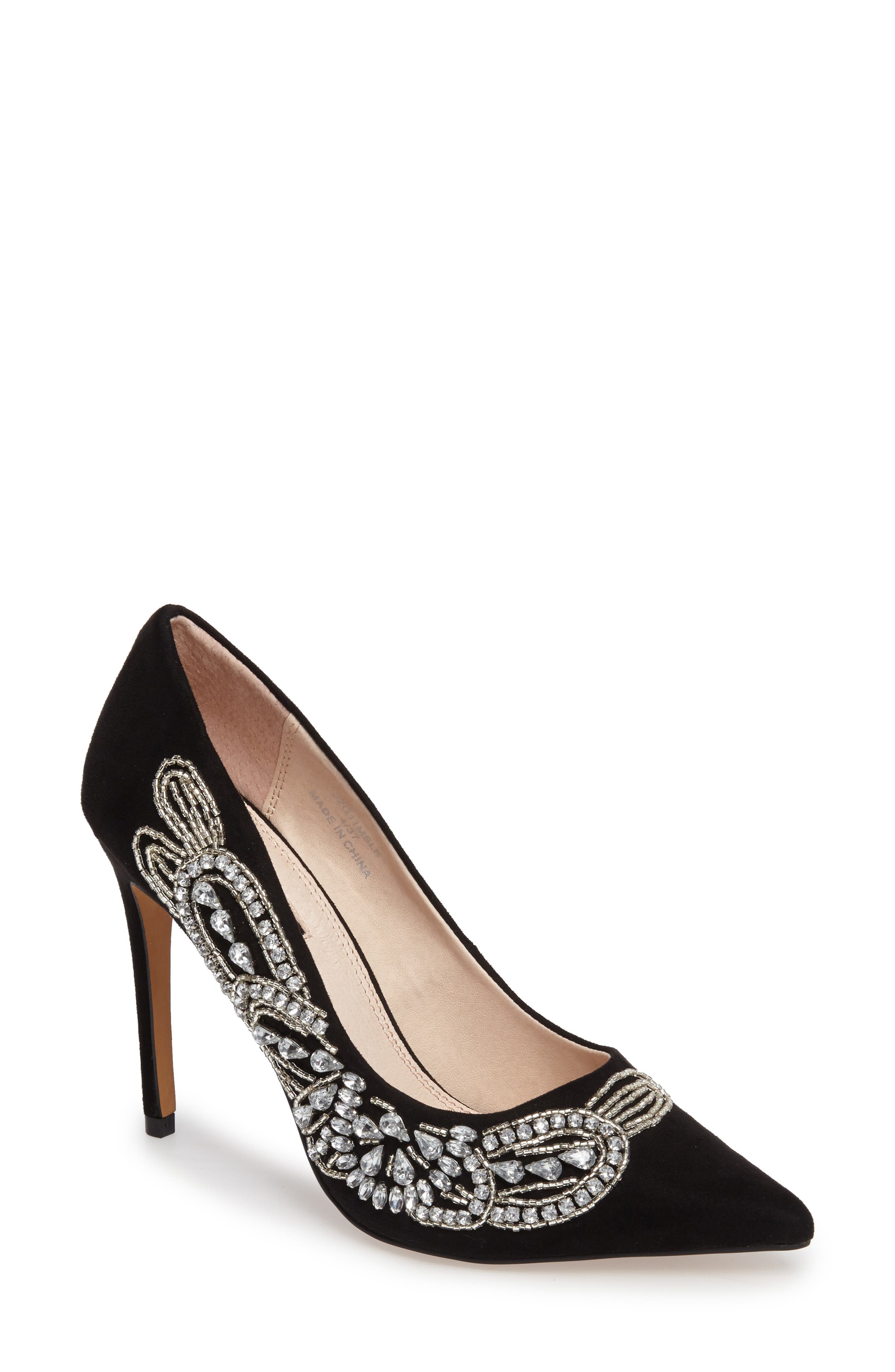 April Embellished Pump, Main, color, BLACK MULTI