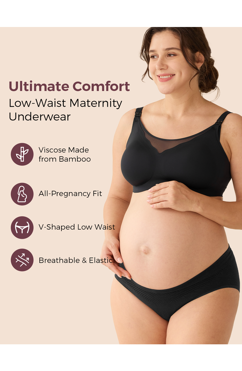 Momcozy Postpartum Panties,2 Pack, Alternate, color, Black And Oyster Pink