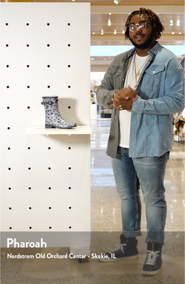 Original Leopard Print Refined Short Rain Boot, sales video thumbnail