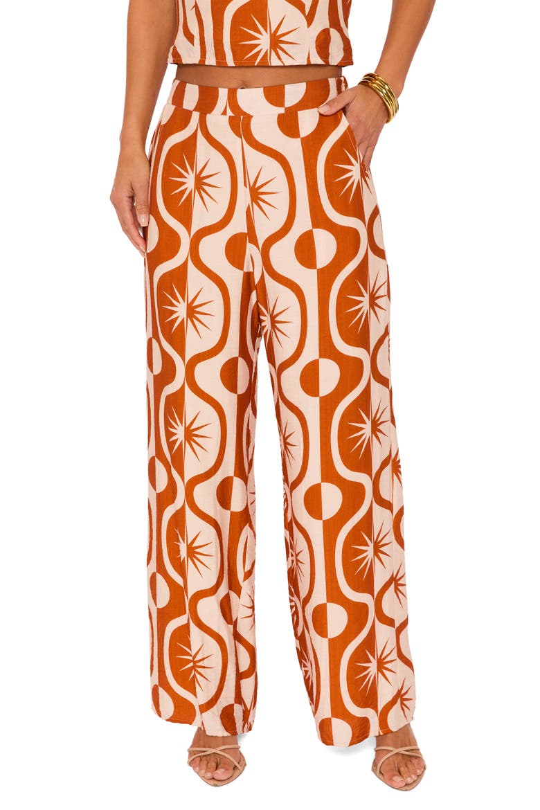 Valencia Abstract Pants, Main, color, RUST/ SAND