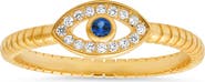 Queen Jewels Sterling Silver Evil Eye CZ Ring
